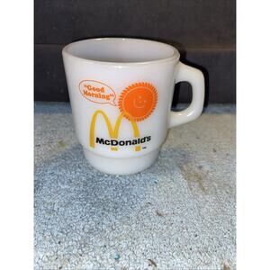 Vintage Mcdonald's Anchor Hocking Fire King Good Morning Coffee Mug Cup